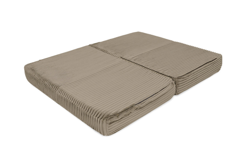 Canapé droit convertible et modulable 2 places - Velours côtelé XL - Taupe