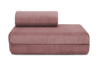 Canapé droit convertible et modulable 2 places - Velours côtelé - Rose