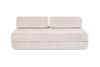 Canapé droit convertible 3 places - Velours côtelé XL - Blanc
