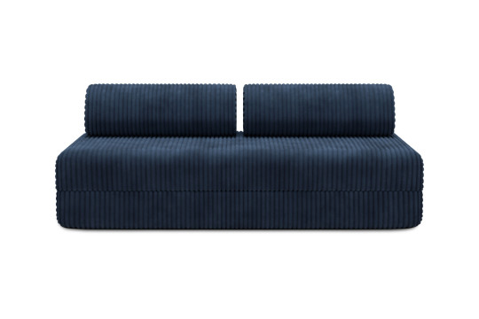 Housse Canapé droit convertible - 3 places - Tissu velours côtelé XL bleu