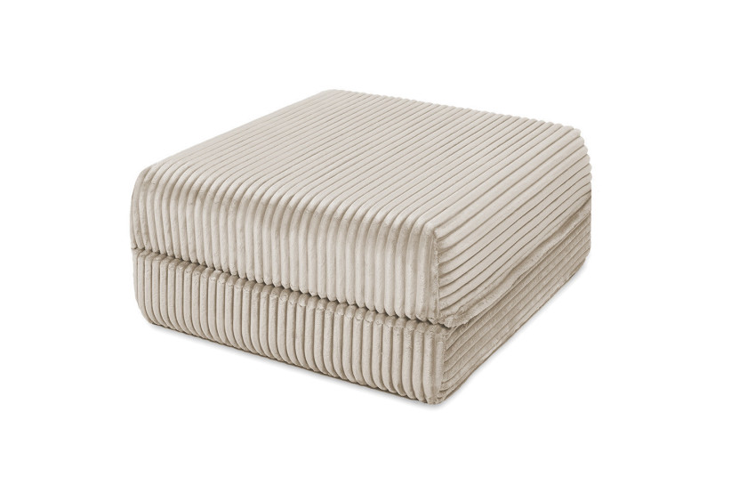 Canapé d'angle convertible 4 places - Velours côtelé XL - Beige