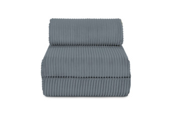 Fauteuil convertible et modulable - Velours côtelé XL - Gris