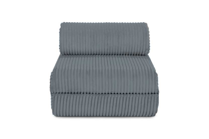 Fauteuil convertible et modulable - Velours côtelé XL - Gris