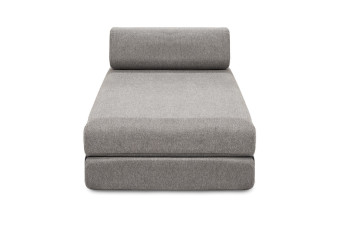 Méridienne convertible et modulable - Tissu lisse - Gris