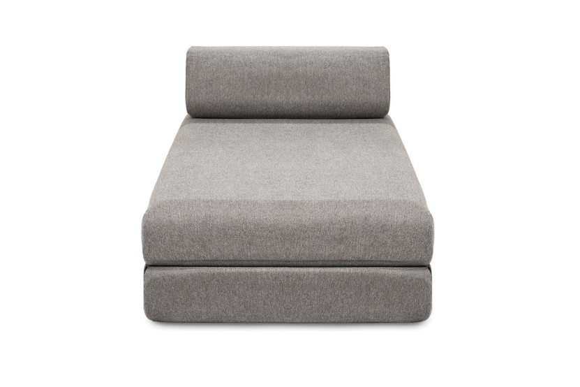 Méridienne convertible et modulable - Tissu lisse - Gris