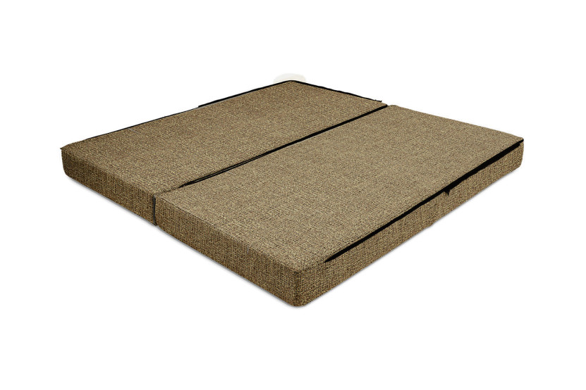 Canapé droit convertible 4 places - Tissu tweed - Jaune
