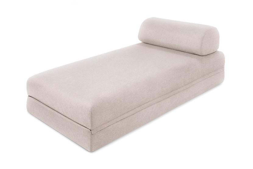 Méridienne convertible et modulable - Tissu imperméable - Beige clair