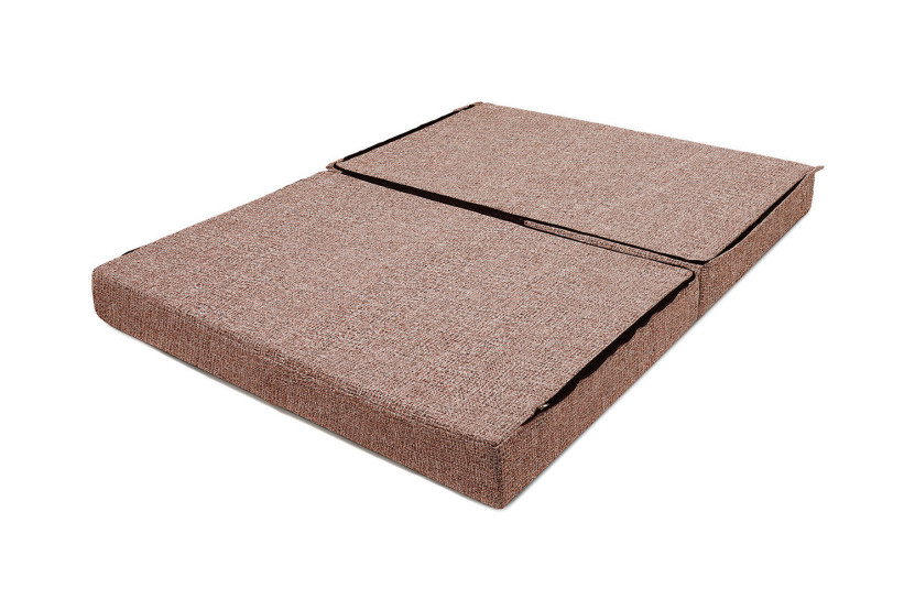 Canapé d'angle convertible 5 places - Tissu tweed - Rouge