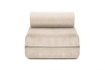 Fauteuil convertible et modulable - Velours côtelé - Beige