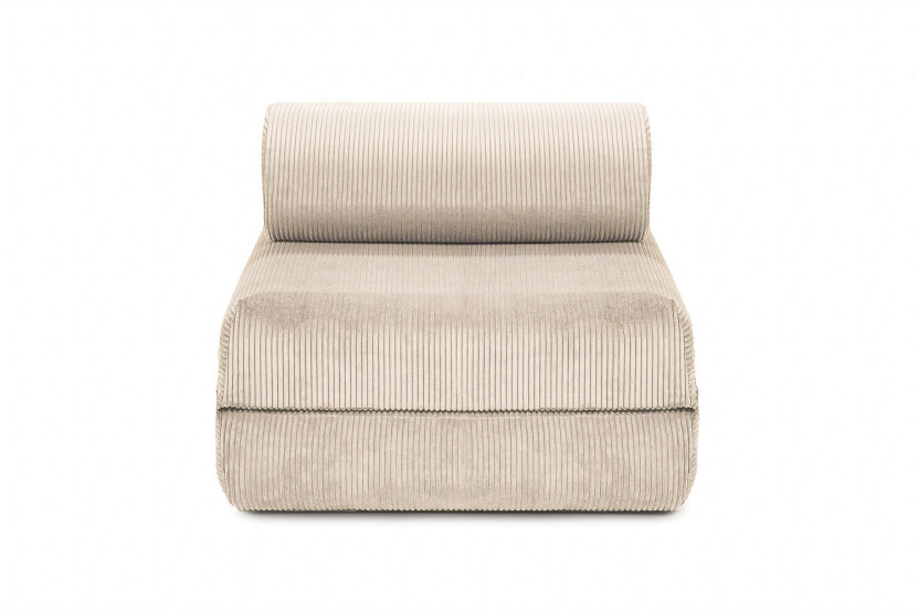 Fauteuil convertible et modulable - Velours côtelé - Beige