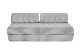 Canapé droit convertible 3 places - Velours côtelé XL - Gris clair