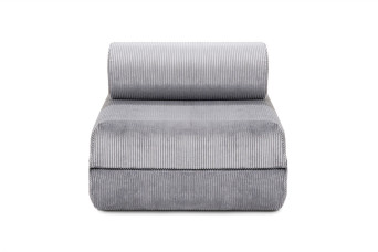 Fauteuil convertible et modulable - Velours côtelé - Gris clair