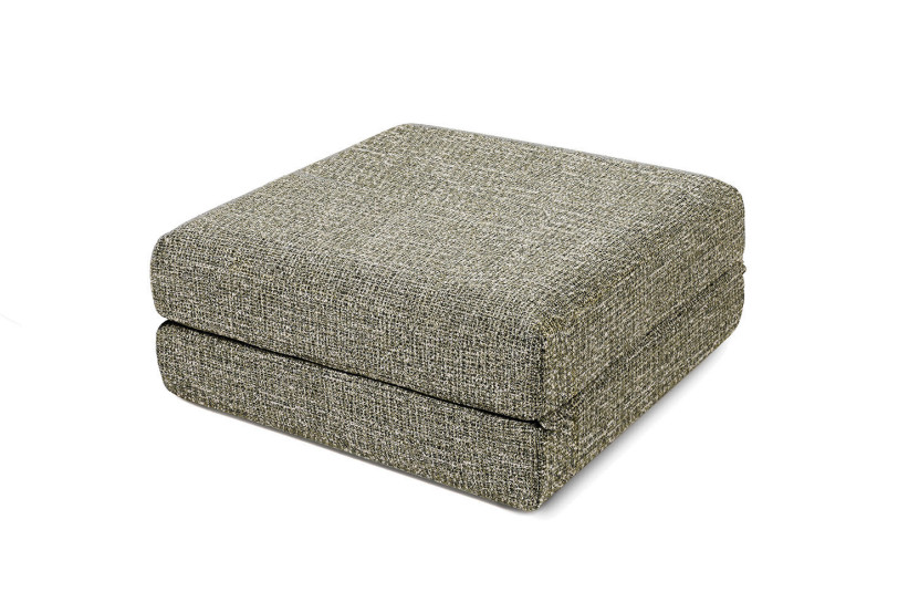 Pouf convertible et modulable - Tissu tweed - Vert