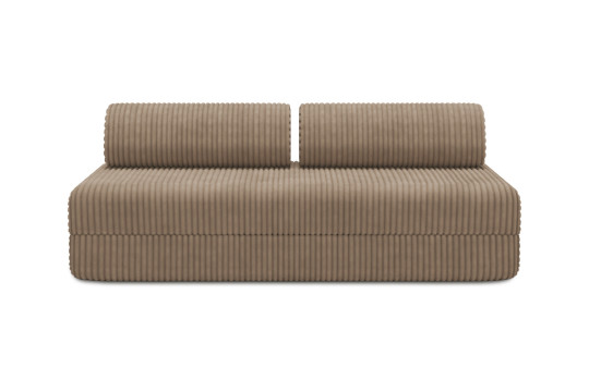 Housse Canapé droit convertible - 3 places - Tissu velours côtelé XL marron