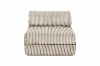Fauteuil convertible et modulable - Velours côtelé XL - Beige