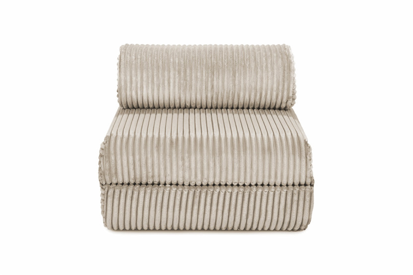 Fauteuil convertible et modulable - Velours côtelé XL - Beige