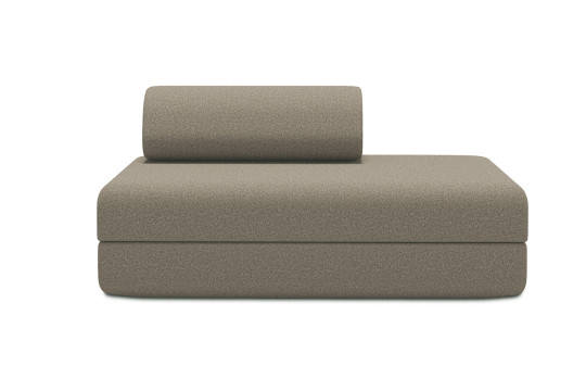 Canapé 2 places convertible et modulable - Tissu lisse Marron