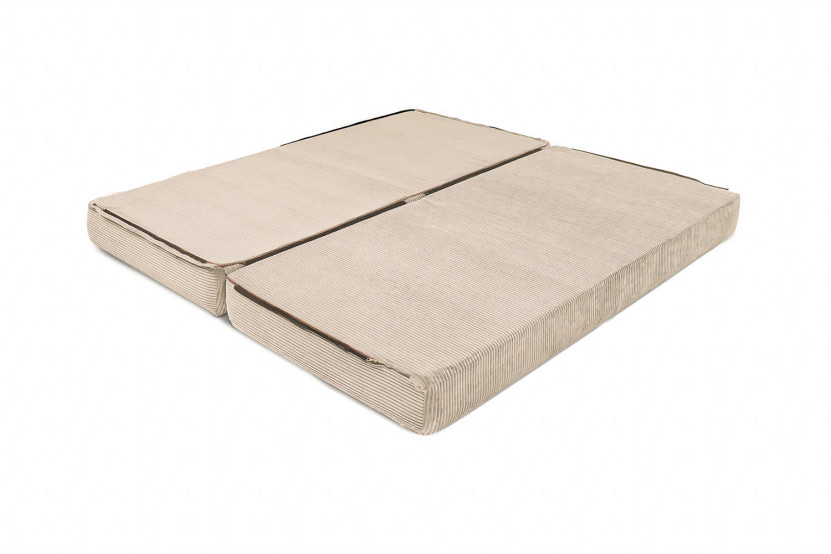 Canapé d'angle convertible 5 places - Velours côtelé - Beige