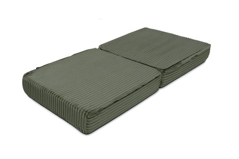 Canapé droit convertible 3 places - Velours côtelé XL - Vert