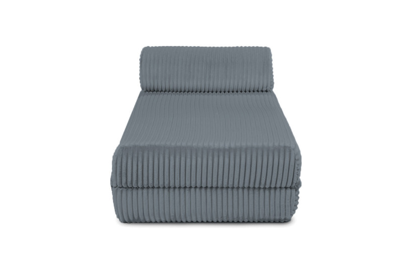 Canapé d'angle convertible 6 places - Velours côtelé XL - Gris
