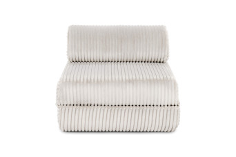 Fauteuil convertible et modulable - Velours côtelé XL - Blanc