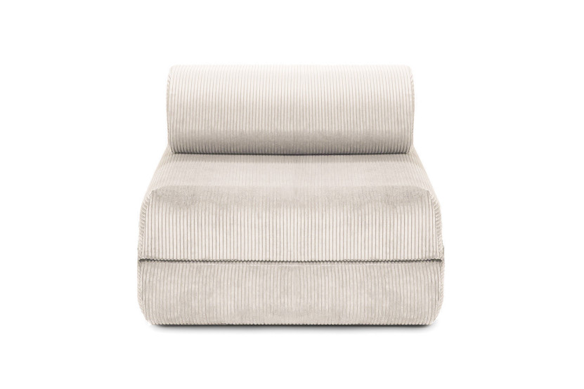 Housse Fauteuil convertible - Tissu velours côtelé blanc