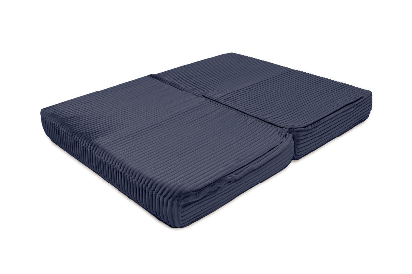Canapé d'angle convertible 5 places - Velours côtelé XL - Bleu