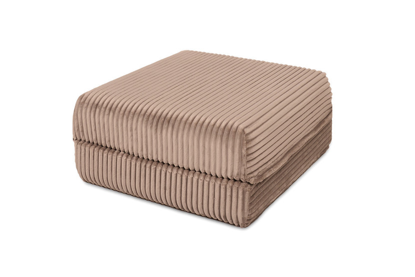 Pouf convertible et modulable - Velours côtelé XL - Marron