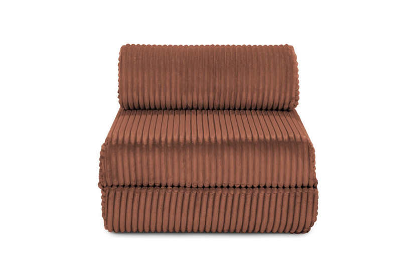 Fauteuil convertible et modulable - Velours côtelé XL - Terracotta