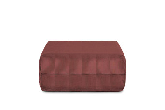 Pouf convertible et modulable - Velours côtelé - Rouge