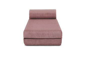 Méridienne convertible et modulable - Velours côtelé - Rose