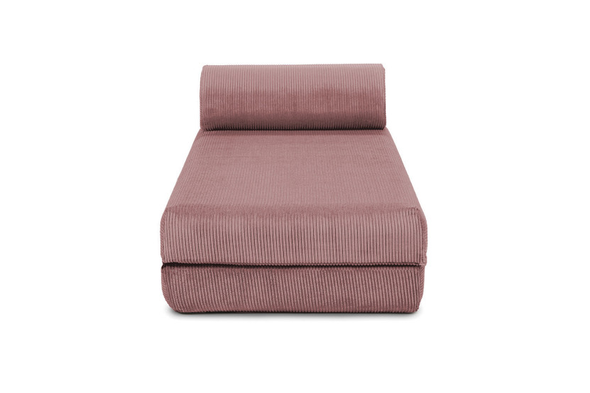 Méridienne convertible et modulable - Velours côtelé - Rose