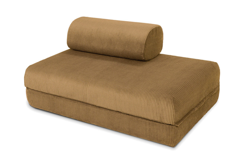 Housse Canapé droit convertible - 2 places - Tissu velours côtelé jaune