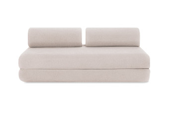 Canapé droit convertible 3 places - Tissu imperméable - Beige clair
