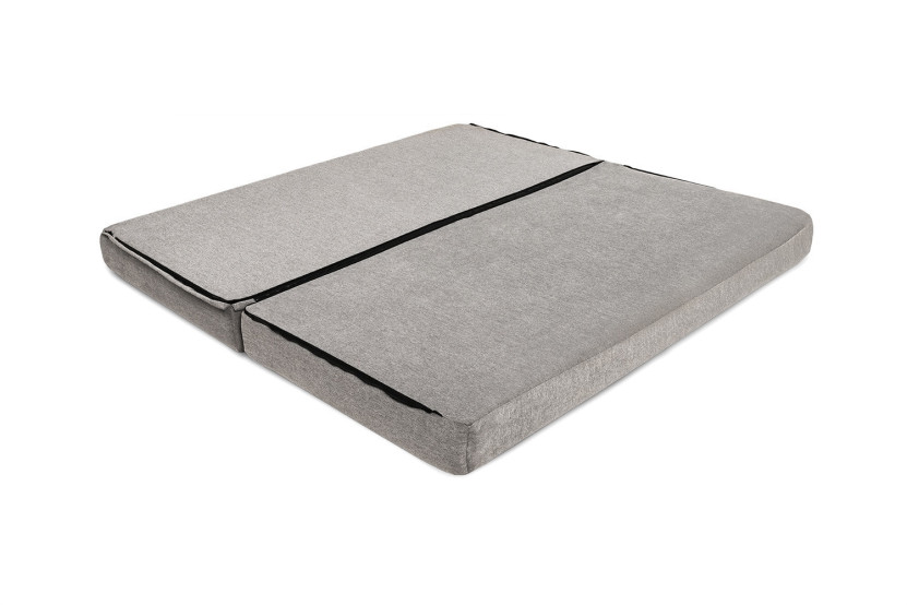 Méridienne convertible et modulable - Tissu lisse - Gris