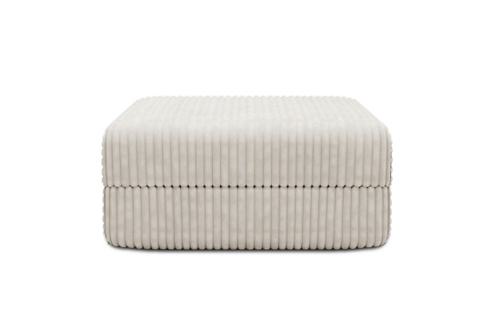 Housse Pouf convertible - Tissu velours côtelé XL blanc