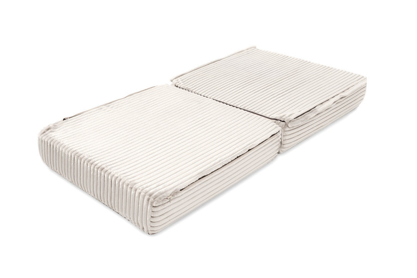 Pouf convertible et modulable - Velours côtelé XL - Blanc
