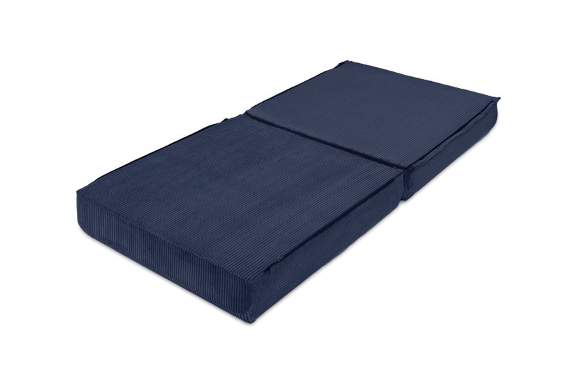 Canapé d'angle convertible 4 places - Velours côtelé - Bleu