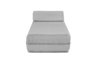Méridienne convertible et modulable - Velours côtelé XL - Gris clair