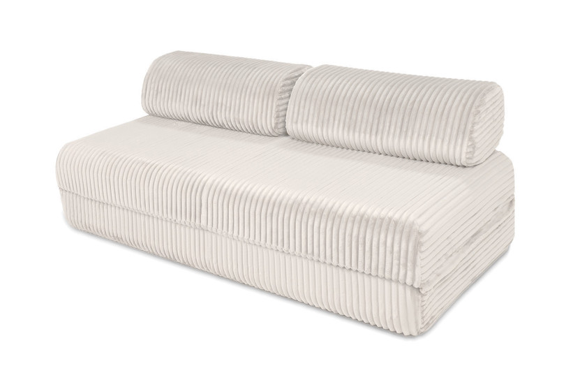 Canapé d'angle convertible 4 places - Velours côtelé XL - Blanc
