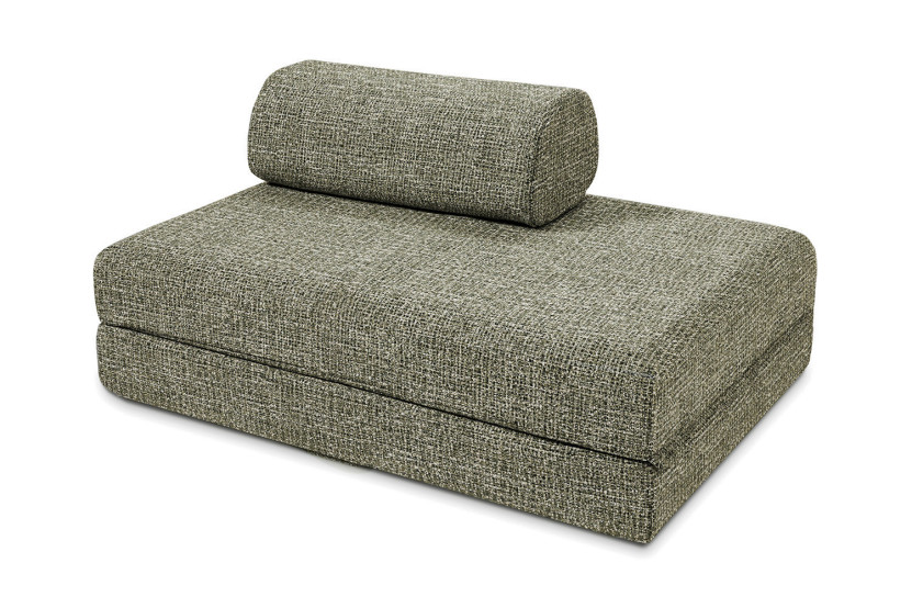 Canapé droit convertible et modulable 2 places - Tissu tweed - Vert