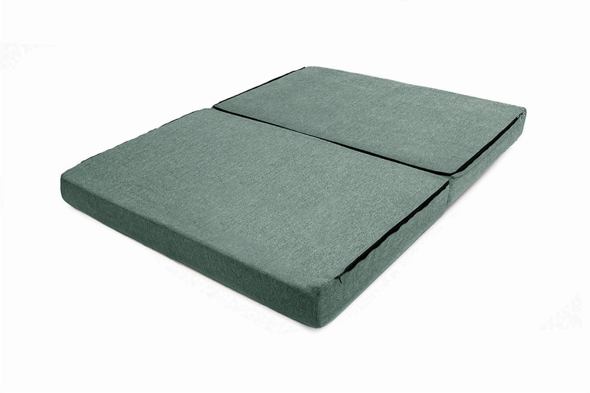 Canapé droit convertible et modulable 2 places - Tissu lisse - Vert