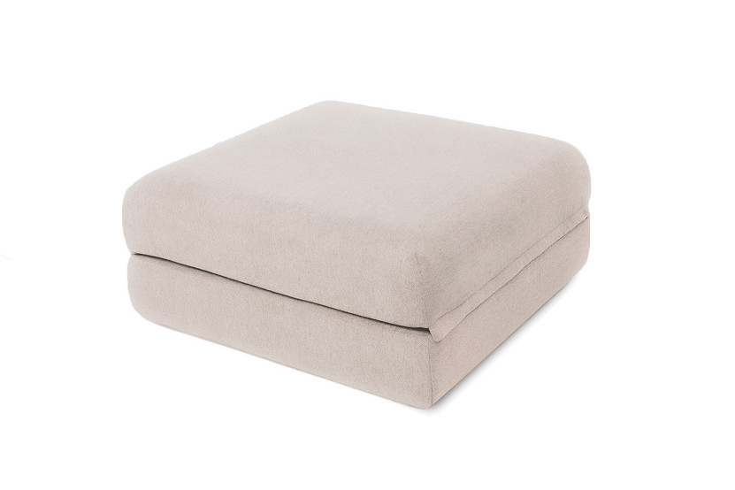 Pouf convertible et modulable - Tissu imperméable - Beige clair