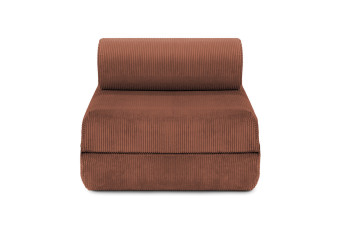 Fauteuil convertible et modulable - Velours côtelé - Terracotta