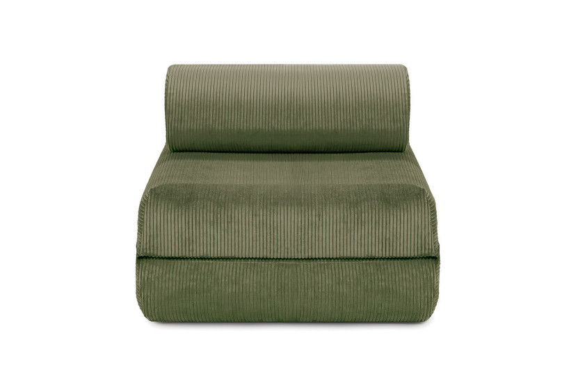 Fauteuil convertible et modulable - Velours côtelé - Vert