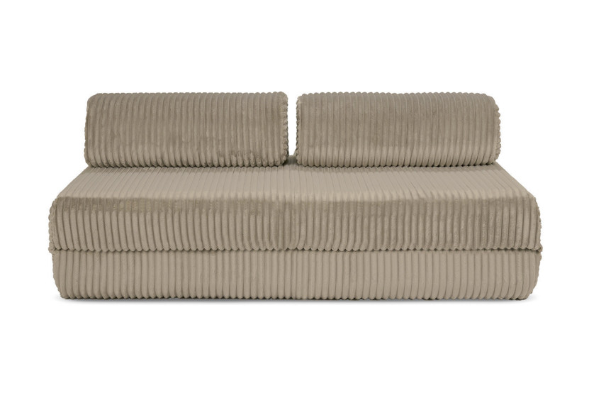 Canapé d'angle convertible 6 places - Velours côtelé XL - Taupe