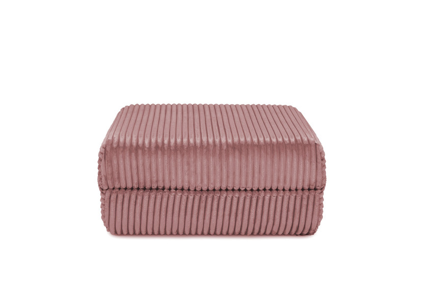 Canapé d'angle convertible 6 places - Velours côtelé XL - Rose