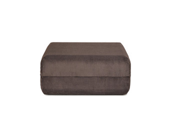 Pouf convertible et modulable - Velours côtelé - Marron