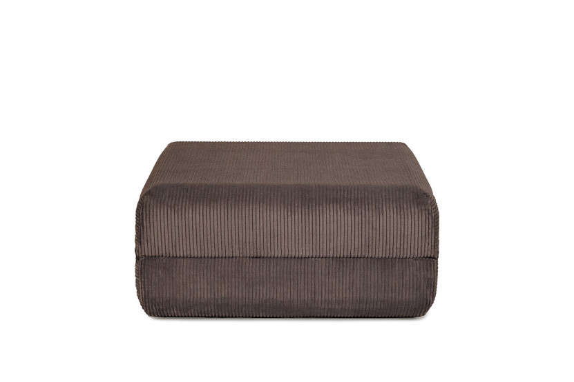 Pouf convertible et modulable - Velours côtelé - Marron