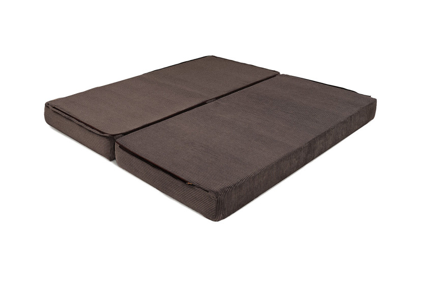 Méridienne convertible et modulable - Velours côtelé - Marron